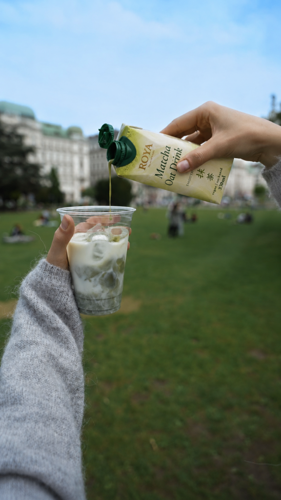 ROYA being poured over ice in a Vienna park