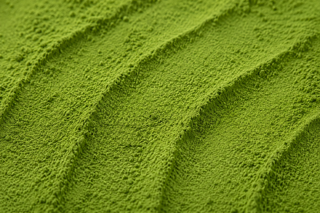 Matcha green tea powder in close-up